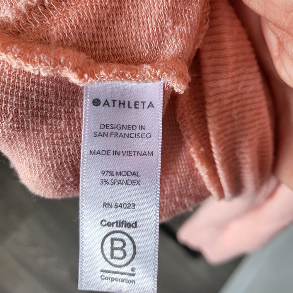 ATHLETA Mindset Peach Long Sleeve Sweatshirt, Size XS - Picture 7 of 9
